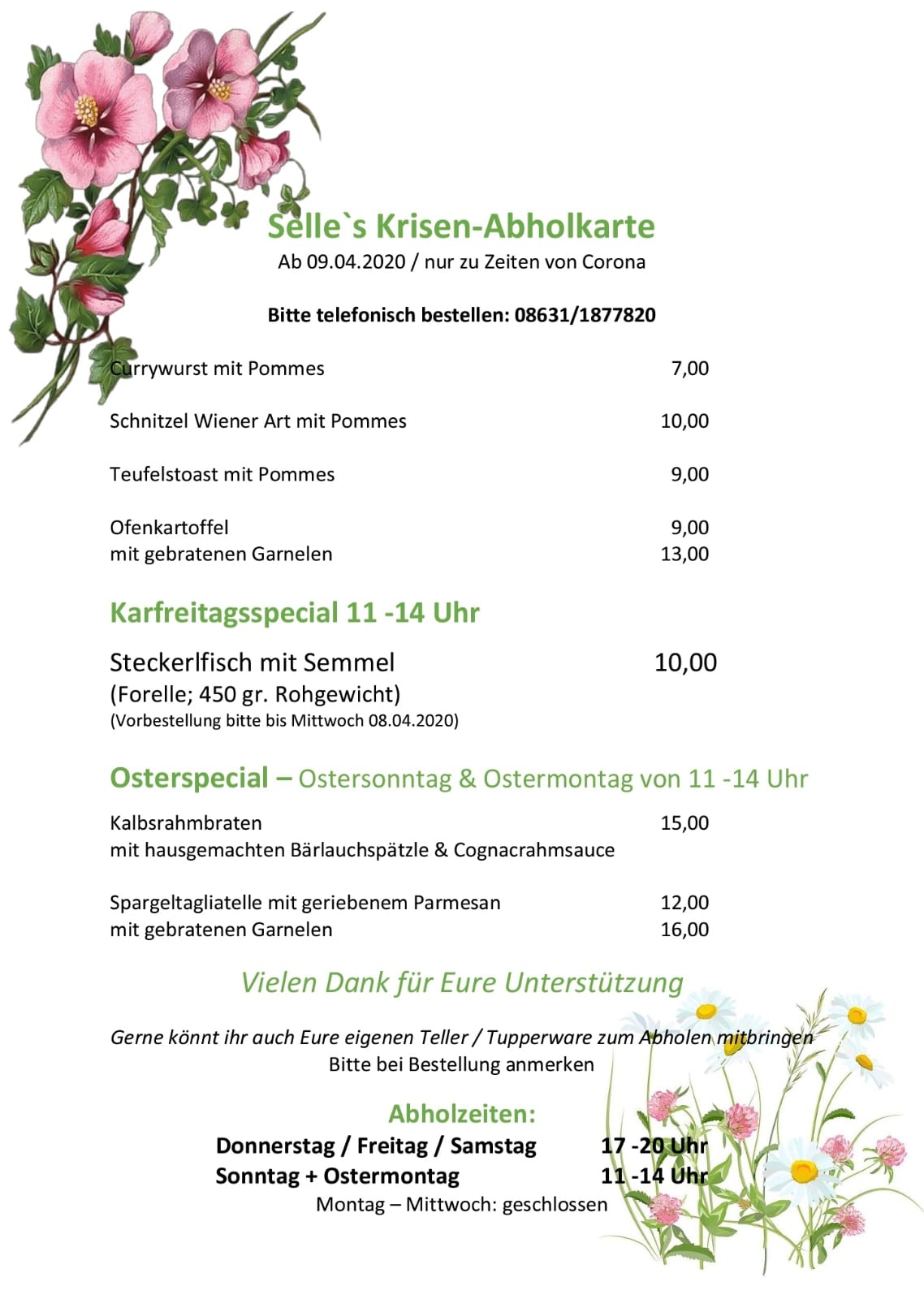 Selle´s Krisen-Abholkarte
